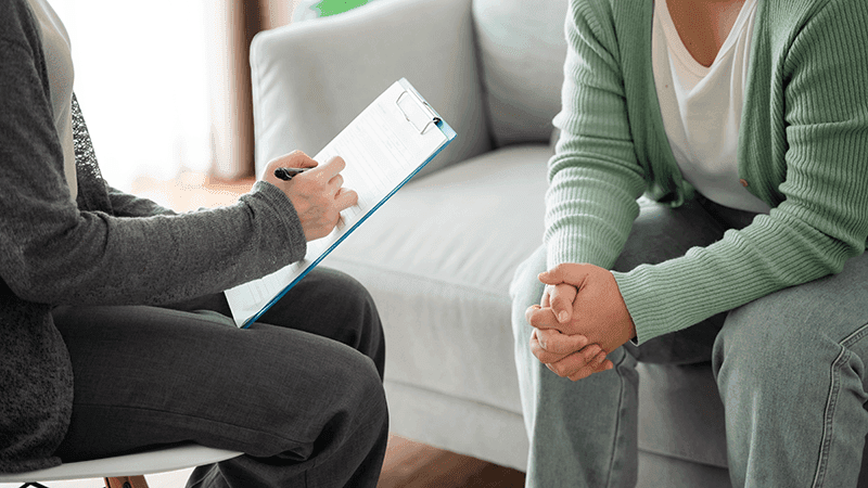 A therapist and a clinical trial participant