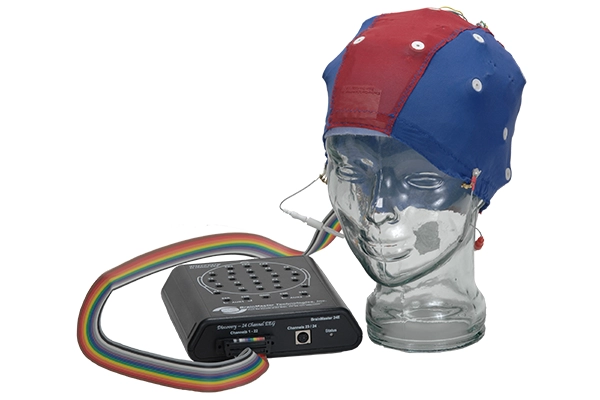 A brain mapping device attached to a cap