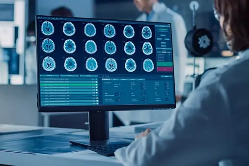 A computer with brain mapping software