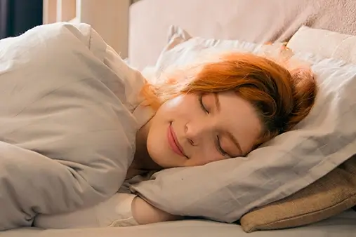 A woman sleeping peacefully