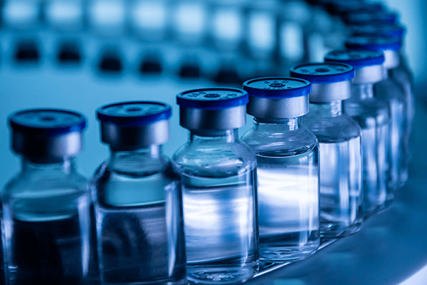 Peptide vials in a row